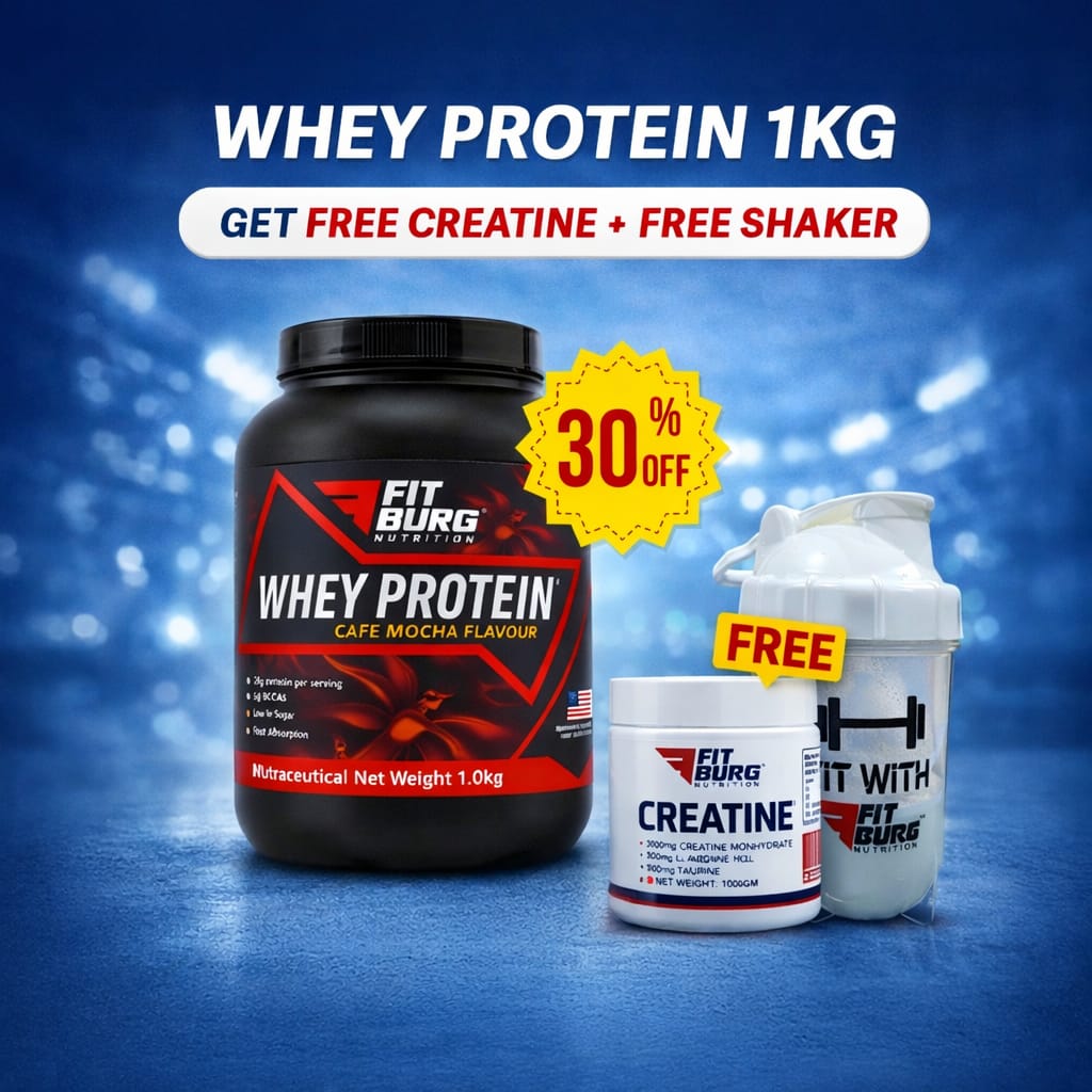 Whey Protein 1KG - Cafe Mocha Flavor (FREE Creatine & Free Shaker)